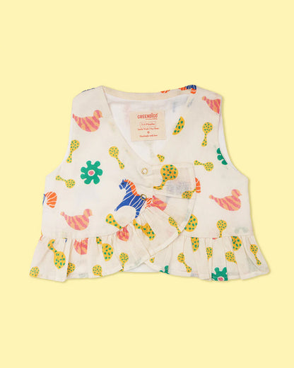 Greendigo Multicolor Coord Set-Rattle Rally-100% GOTS Certified Organic Cotton-For Infants