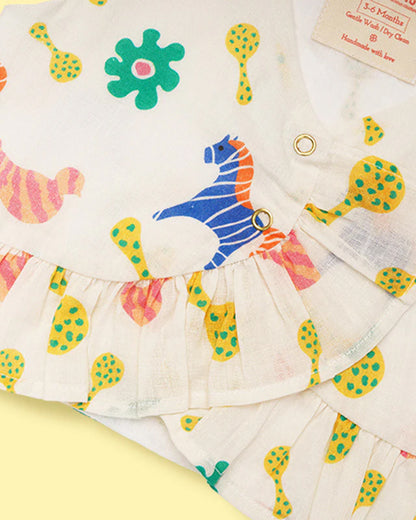 Greendigo Multicolor Coord Set-Rattle Rally-100% GOTS Certified Organic Cotton-For Infants