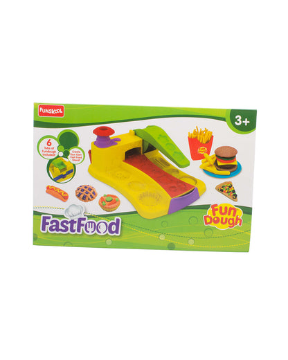 Funskool Fundough Fast Food-With Extruder, 23 Moulds & 5 Clay Tubs-Art & Craft Kit-18M+