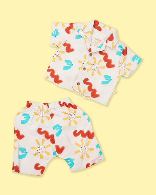 Greendigo Multicolor Coord Set-Dazzle Dash-100% GOTS Certified Organic Cotton-For Infants