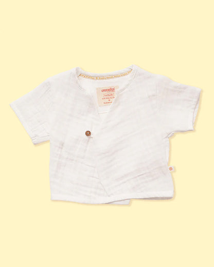 Greendigo White & Sage Green Coord Set-Snowflake-100% GOTS Certified Organic Cotton-For Infants