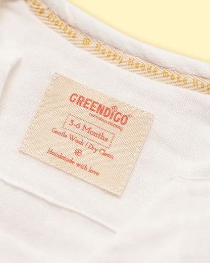 Greendigo White & Sage Green Coord Set-Snowflake-100% GOTS Certified Organic Cotton-For Infants