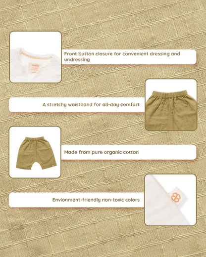 Greendigo White & Sage Green Coord Set-Snowflake-100% GOTS Certified Organic Cotton-For Infants