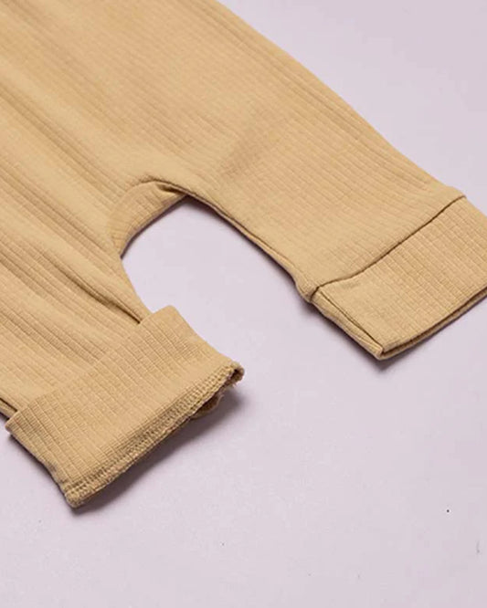 Greendigo Tan & White Coord Set-Fall-100% GOTS Certified Organic Cotton-For Infants