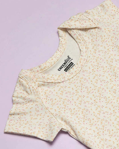 Greendigo Tan & White Coord Set-Fall-100% GOTS Certified Organic Cotton-For Infants