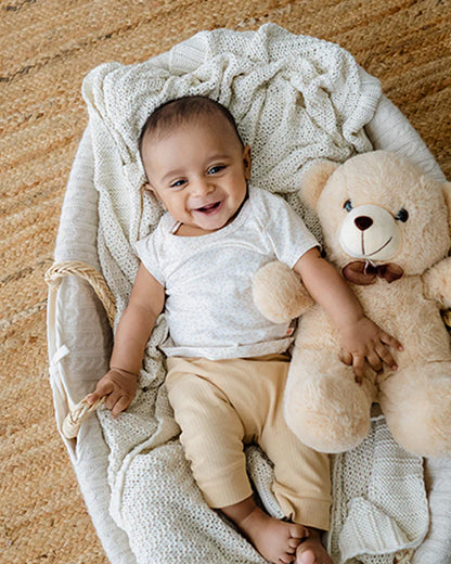 Greendigo Tan & White Coord Set-Fall-100% GOTS Certified Organic Cotton-For Infants