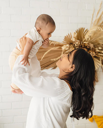 Greendigo Tan & White Coord Set-Fall-100% GOTS Certified Organic Cotton-For Infants