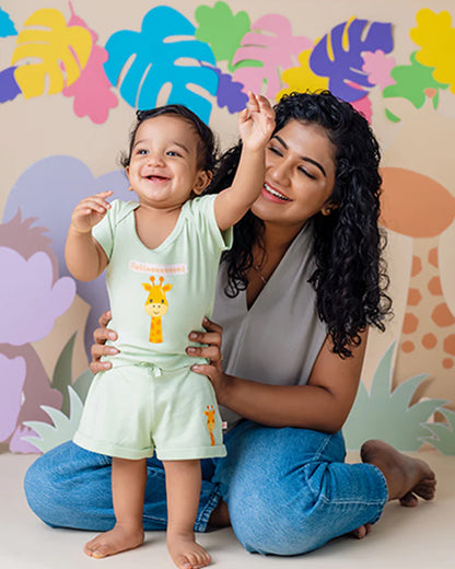 Greendigo Mint Coord set-100% GOTS Certified Organic Cotton-For Infants