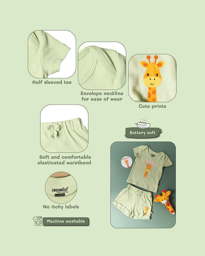 Greendigo Mint Coord set-100% GOTS Certified Organic Cotton-For Infants