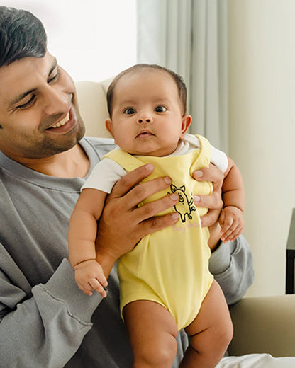 Greendigo White Dungaree set-100% GOTS Certified Organic Cotton-For Infants