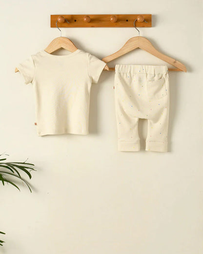 Greendigo Off White Coord set-100% GOTS Certified Organic Cotton-For Infants