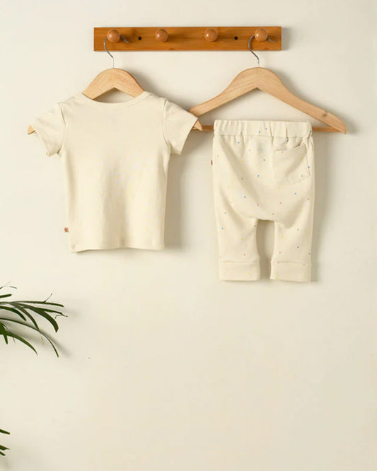 Greendigo Off White Coord set-100% GOTS Certified Organic Cotton-For Infants