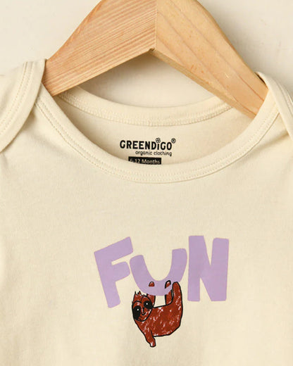 Greendigo Off White Coord set-100% GOTS Certified Organic Cotton-For Infants