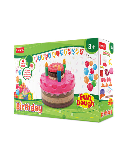 Funskool Fundough Dough Birthday Party-With Extruder, 4 Clay Tubs & Clay Moulds-Art & Craft Kit-18M+