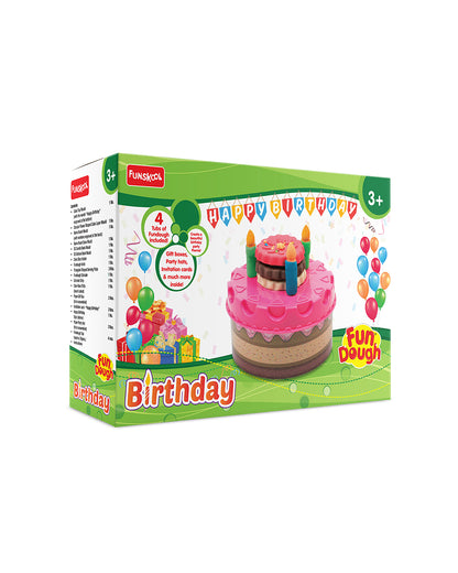 Funskool Fundough Dough Birthday Party-With Extruder, 4 Clay Tubs & Clay Moulds-Art & Craft Kit-18M+