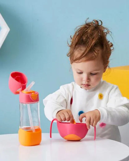 b.box School Essentials Kit-Mini Lunch Box(1000ml)-Tritan Straw Sipper(650ml)-Strawberry-3Y+
