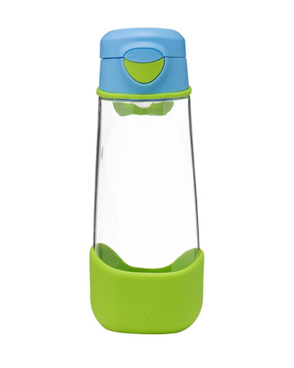 b.box Tritan Sport Spout Bottle-With Easy to Hold Handle-Push Button Lid & Ergonomic Triangular Shape-Ocean Breeze-600 ml