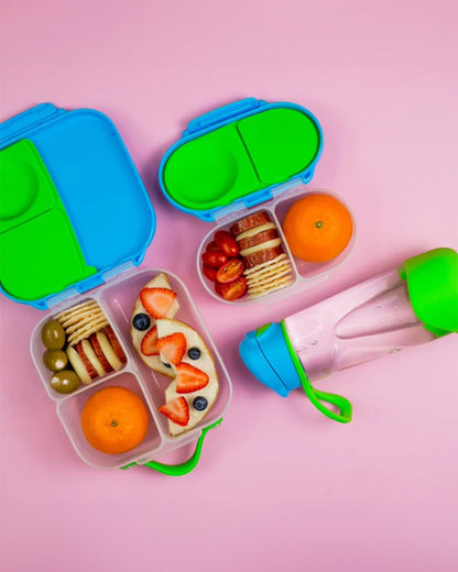 b.box Tritan Sport Spout Bottle-With Easy to Hold Handle-Push Button Lid & Ergonomic Triangular Shape-Ocean Breeze-600 ml