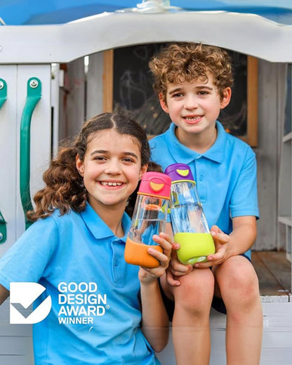 b.box Tritan Sport Spout Bottle-With Easy to Hold Handle-Push Button Lid & Ergonomic Triangular Shape-Emerald Forest-600 ml