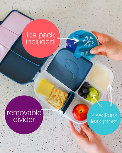 b.box School Essentials Kit-Mini Lunch Box(1000ml)-Tritan Straw Sipper(450ml)-Ocean Breeze-3Y+