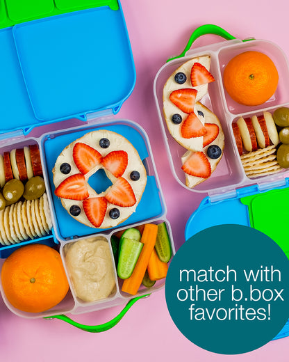 b.box Mini Lunch Box-With Carry Handle and Easy Open Clip-Leak Proof-Removable Divider-Ocean Breeze-For Feeding Infants