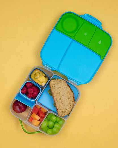 b.box Mini Lunch Box-With Carry Handle and Easy Open Clip-Leak Proof-Removable Divider-Ocean Breeze-For Feeding Infants