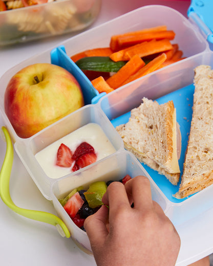 b.box School Essentials Kit-Mini Lunch Box(1000ml)-Tritan Straw Sipper(450ml)-Ocean Breeze-3Y+
