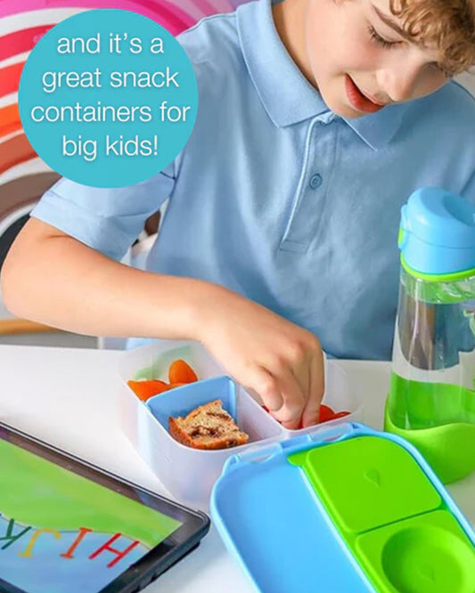 b.box Mini Lunch Box-With Carry Handle and Easy Open Clip-Leak Proof-Removable Divider-Ocean Breeze-For Feeding Infants