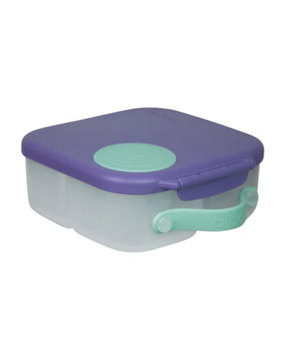 b.box Mini Lunch Box-With Carry Handle and Easy Open Clip-Leak Proof-Removable Divider-Lilac Pop-For Feeding Infants