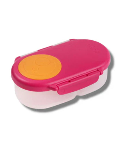 b.box Snack Box-With Leak Proof Silicone Seal-Flexi Whole Fruit Holder-Easy Open Clip-Strawberry Shake-For Feeding Infants