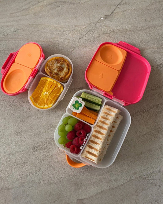 b.box Snack Box-With Leak Proof Silicone Seal-Flexi Whole Fruit Holder-Easy Open Clip-Strawberry Shake-For Feeding Infants