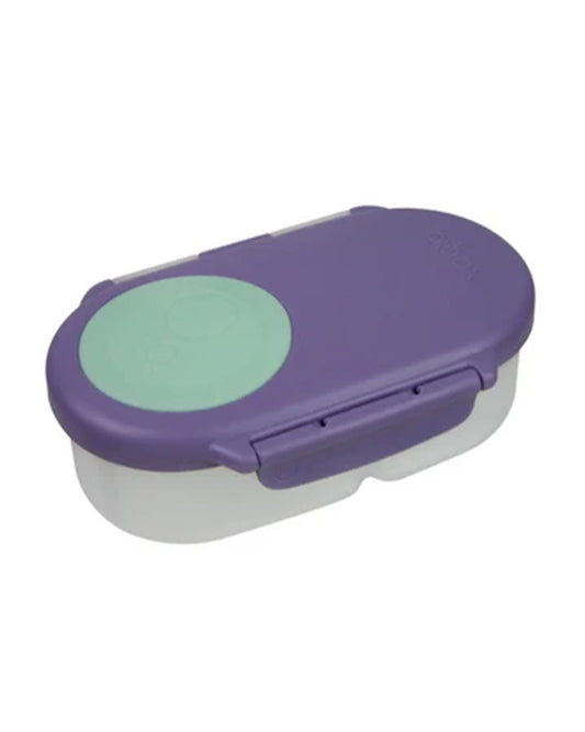 b.box Snack Box-With Leak Proof Silicone Seal-Flexi Whole Fruit Holder-Easy Open Clip-Lilac Pop-For Feeding Infants