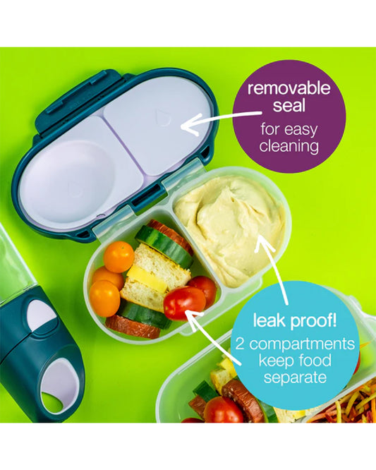 b.box Snack Box-With Leak Proof Silicone Seal-Flexi Whole Fruit Holder-Easy Open Clip-Lilac Pop-For Feeding Infants