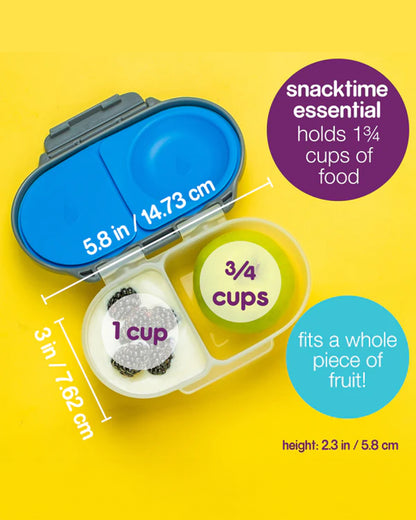 b.box Snack Box-With Leak Proof Silicone Seal-Flexi Whole Fruit Holder-Easy Open Clip-Lilac Pop-For Feeding Infants