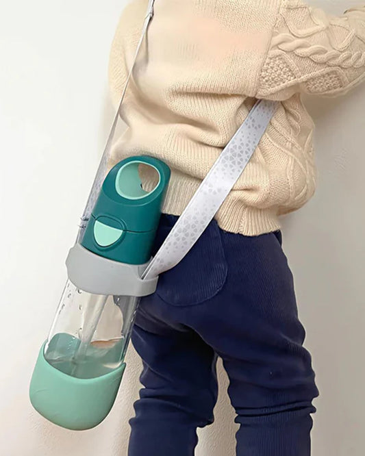 b.box Bottle Carrier-With Detachable Length Adjustable Strap-Fits to b.box Insulated & Tritan Bottles (350 to 600ml)-Cool Grey