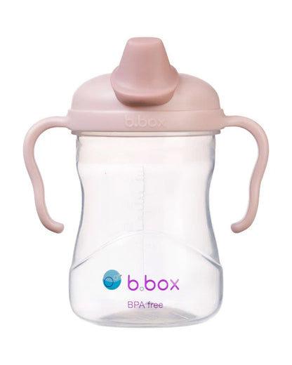 b.box Soft Spout Cup-With Angled Spout for Easy Drinking & Easy Grip Handles-Blush Pink-240 ml