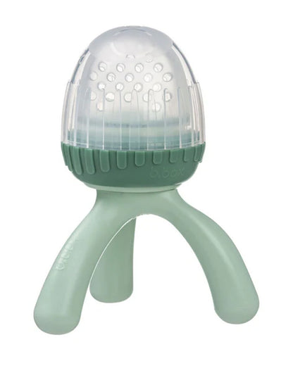 b.box Silicone Fresh Food Feeder-With Unique Easy Grip Tripod Design & Click Lock Ring-Sage Green-For Infants