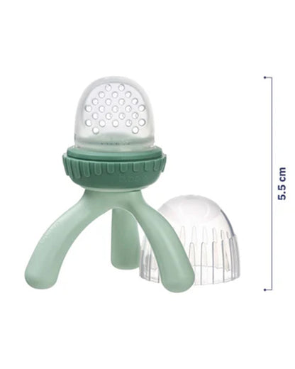 b.box Silicone Fresh Food Feeder-With Unique Easy Grip Tripod Design & Click Lock Ring-Sage Green-For Infants