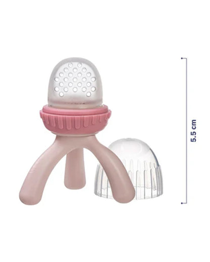 b.box Silicone Fresh Food Feeder-With Unique Easy Grip Tripod Design & Click Lock Ring-Blush Pink-For Infants