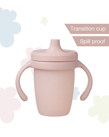 b.box Baby Birthday Feeding Set-Pack of 2-Bowl with Lid & Spout Cup-Pastel Pink