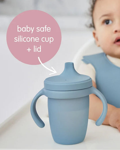 b.box Baby Birthday Feeding Set-Pack of 2-Bowl with Lid & Spout Cup-Pastel Pink