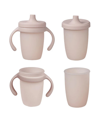 b.box Baby Birthday Feeding Set-Pack of 2-Bowl with Lid & Spout Cup-Pastel Pink