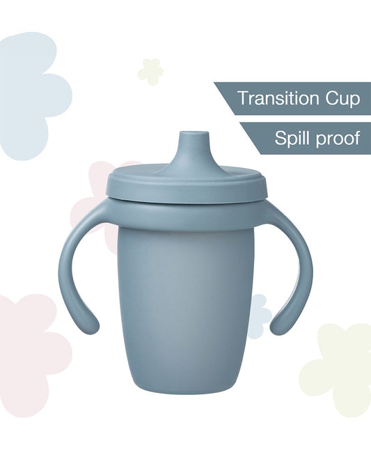 b.box Baby Birthday Feeding Set-Pack of 2-Bowl with Lid & Spout Cup-Light Blue