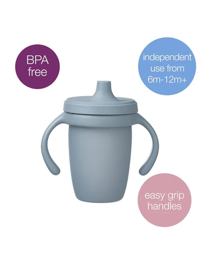 b.box Baby Birthday Feeding Set-Pack of 2-Bowl with Lid & Spout Cup-Light Blue