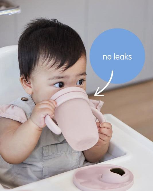 b.box Baby Birthday Feeding Set-Pack of 2-Bowl with Lid & Spout Cup-Light Blue