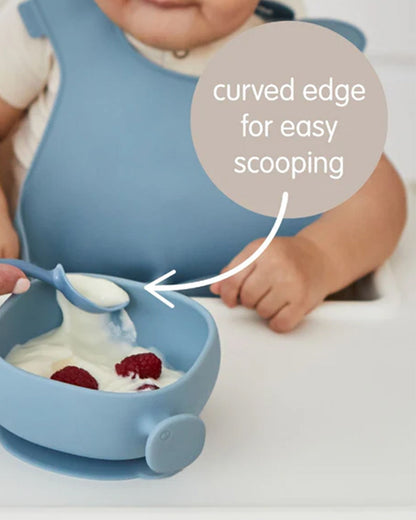 b.box Baby Birthday Feeding Set-Pack of 2-Bowl with Lid & Spout Cup-Light Blue