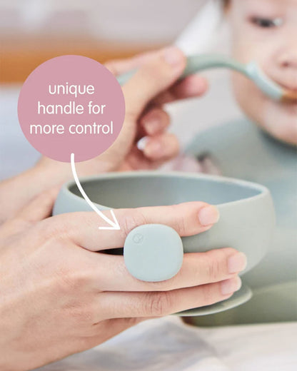 b.box Baby Birthday Feeding Set-Pack of 2-Bowl with Lid & Spout Cup-Light Blue