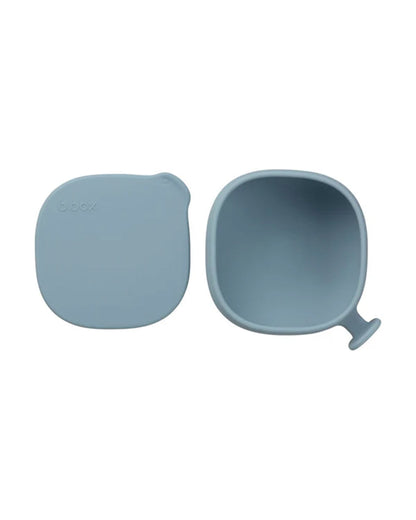b.box Silicone Meal Set Combo-Strong Suction Base-Pack of 4-Ocean Blue