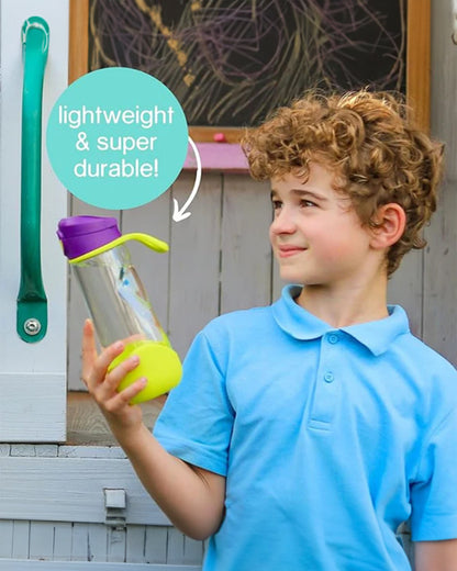 b.box Tritan Sport Spout Bottle-With Easy to Hold Handle-Push Button Lid & Ergonomic Triangular Shape-Strawberry Shake-600 ml