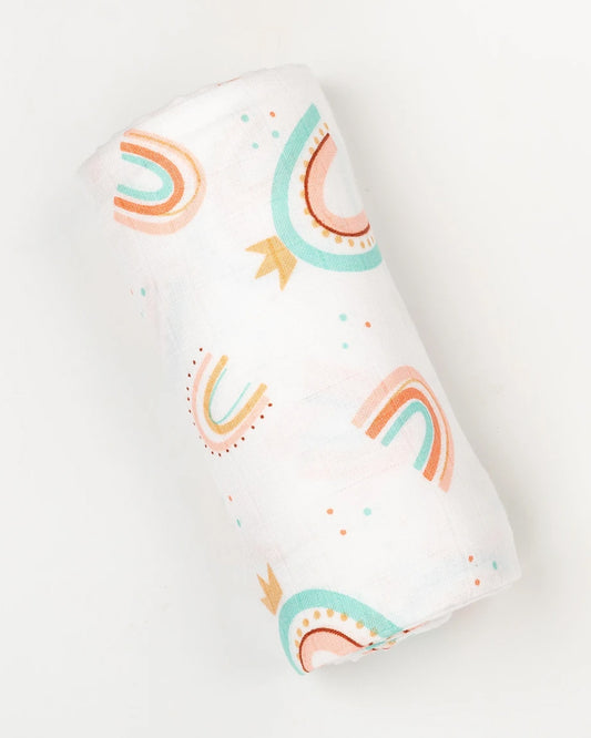 BeeLittle Rainbows Organic Muslin Swaddle-Infant Wraps